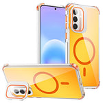 For Samsung Galaxy A57 5G Magnetic Case Four Corner Drop Protection TPU + Acrylic Gradient Phone Cover with Lens Film Kickstand