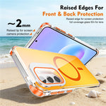 For Samsung Galaxy A57 5G Magnetic Case Four Corner Drop Protection TPU + Acrylic Gradient Phone Cover with Lens Film Kickstand