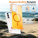 For Samsung Galaxy A57 5G Magnetic Case Four Corner Drop Protection TPU + Acrylic Gradient Phone Cover with Lens Film Kickstand