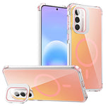 For Samsung Galaxy A57 5G Magnetic Case Four Corner Drop Protection TPU + Acrylic Gradient Phone Cover with Lens Film Kickstand