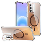 For Samsung Galaxy A57 5G Magnetic Case Four Corner Drop Protection TPU + Acrylic Gradient Phone Cover with Lens Film Kickstand