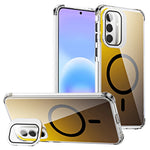 For Samsung Galaxy A57 5G Magnetic Case Four Corner Drop Protection TPU + Acrylic Gradient Phone Cover with Lens Film Kickstand