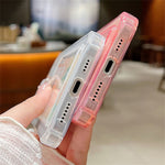 For iPhone 17 Pro Max Case Floral Pattern Transparent TPU Soft Protective Back Cover with Card Holder