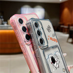 For Samsung Galaxy S25 Case Astronaut Space Cartoon Pattern 4-Corner Shockproof TPU Phone Cover with Card Slot