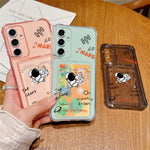 For Samsung Galaxy S25 Case Astronaut Space Cartoon Pattern 4-Corner Shockproof TPU Phone Cover with Card Slot