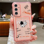 For Samsung Galaxy S25 Case Astronaut Space Cartoon Pattern 4-Corner Shockproof TPU Phone Cover with Card Slot