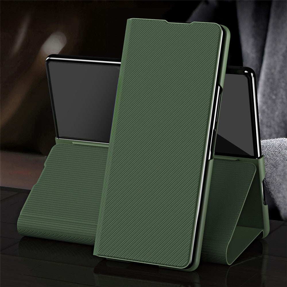 For Samsung Galaxy Z Fold8 Ultra Case Aramid Fiber Texture Leather + PC Stand Phone Cover