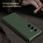 For Samsung Galaxy Z Fold8 Ultra Case Aramid Fiber Texture Leather + PC Stand Phone Cover