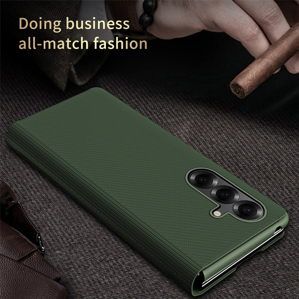 For Samsung Galaxy Z Fold8 Ultra Case Aramid Fiber Texture Leather + PC Stand Phone Cover