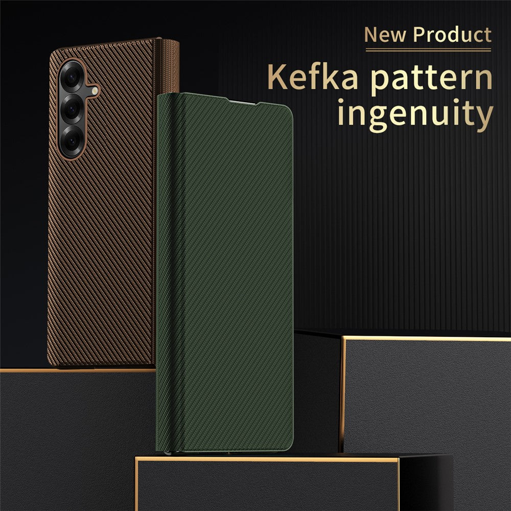 For Samsung Galaxy Z Fold8 Ultra Case Aramid Fiber Texture Leather + PC Stand Phone Cover