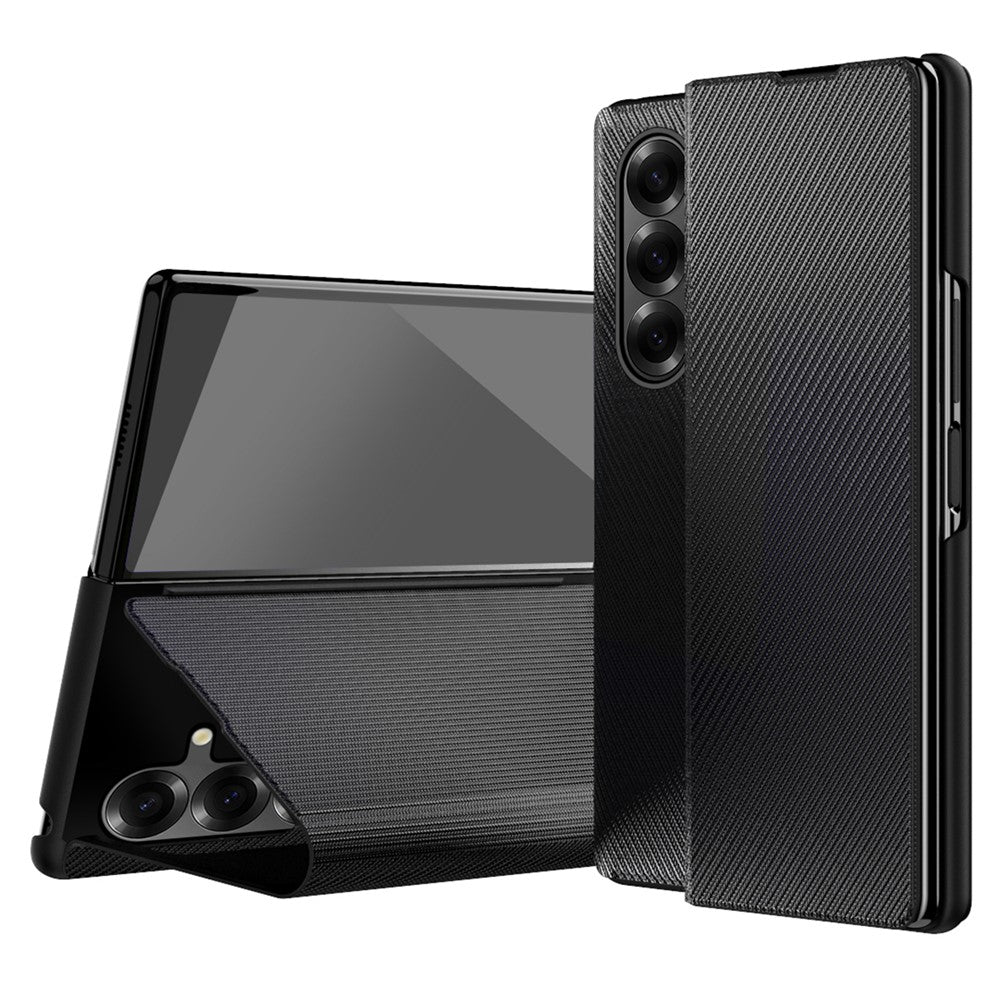 For Samsung Galaxy Z Fold8 Ultra Case Aramid Fiber Texture Leather + PC Stand Phone Cover