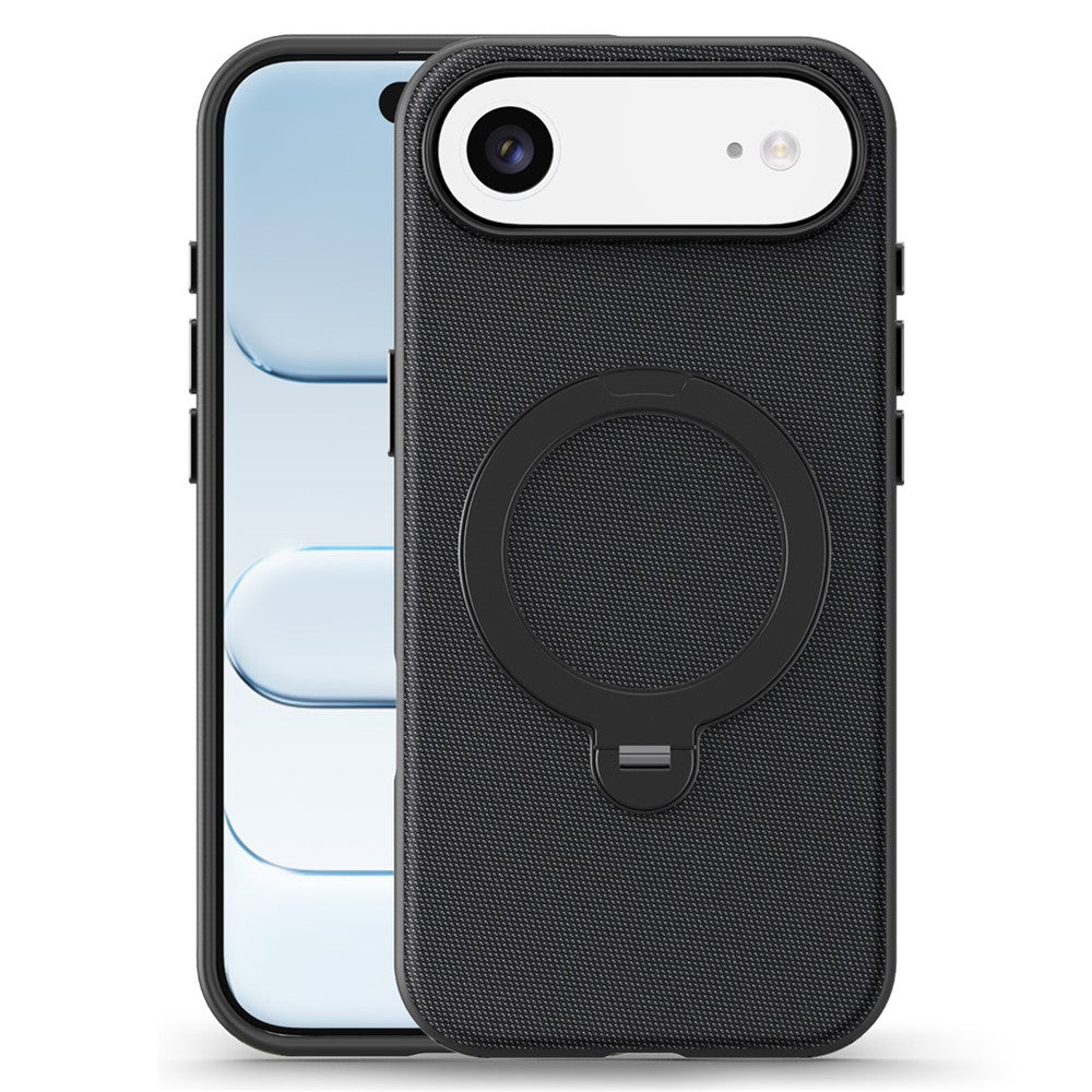 For iPhone Air Case Magnetic Rotating Kickstand Tech Fabric TPU Protective Cover