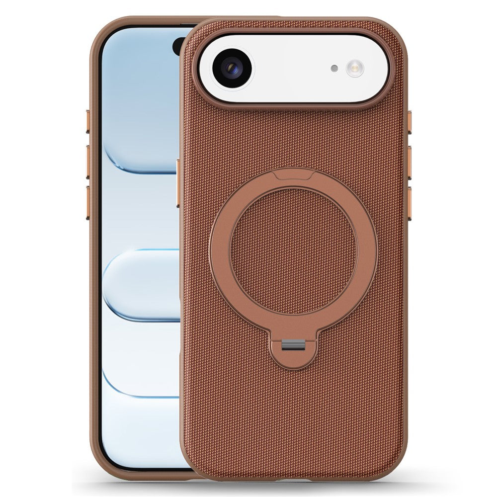 For iPhone Air Case Magnetic Rotating Kickstand Tech Fabric TPU Protective Cover
