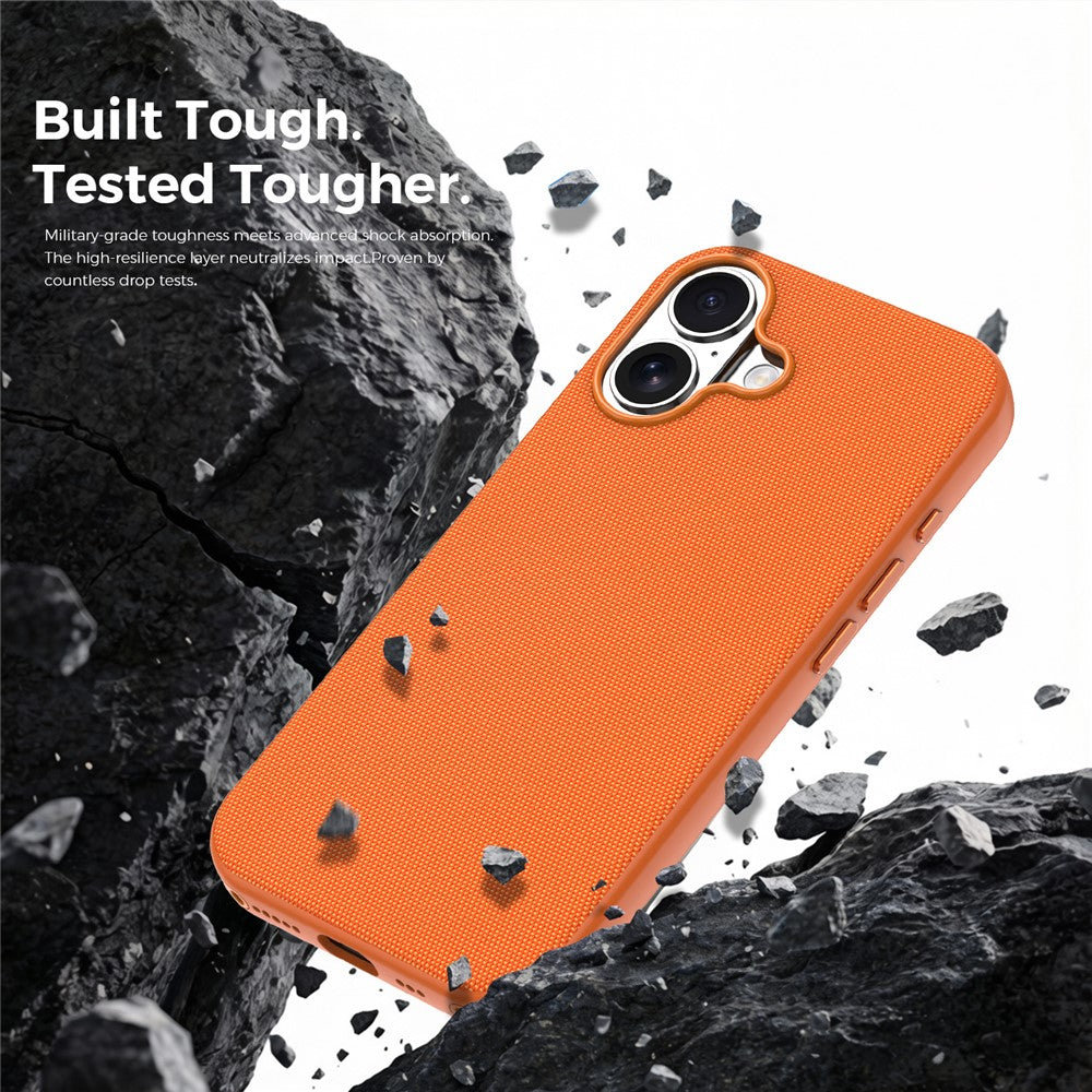 For iPhone 17 Magnetic Case Tech Fabric Coated TPU + PC Anti-Drop Phone Cover