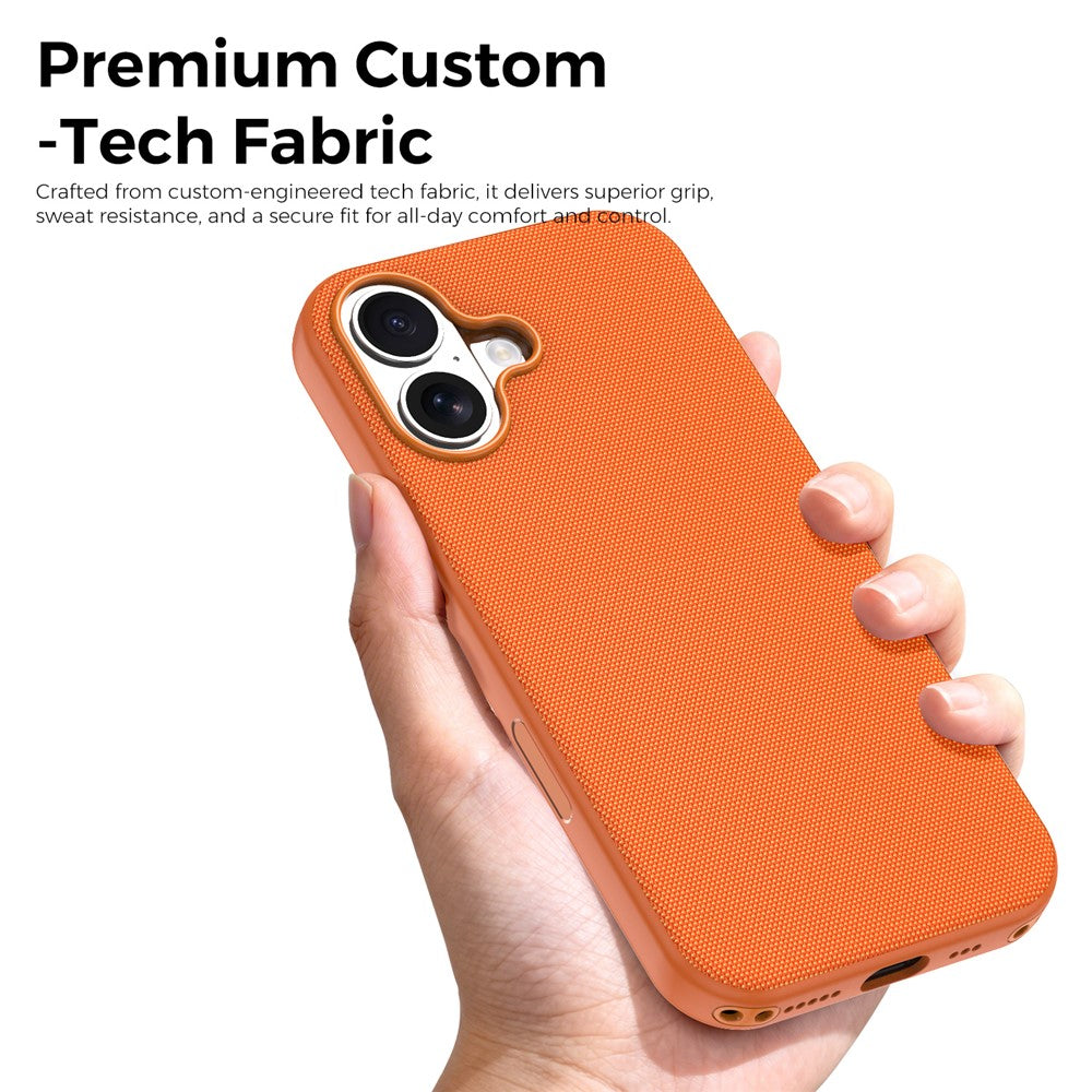 For iPhone 17 Magnetic Case Tech Fabric Coated TPU + PC Anti-Drop Phone Cover