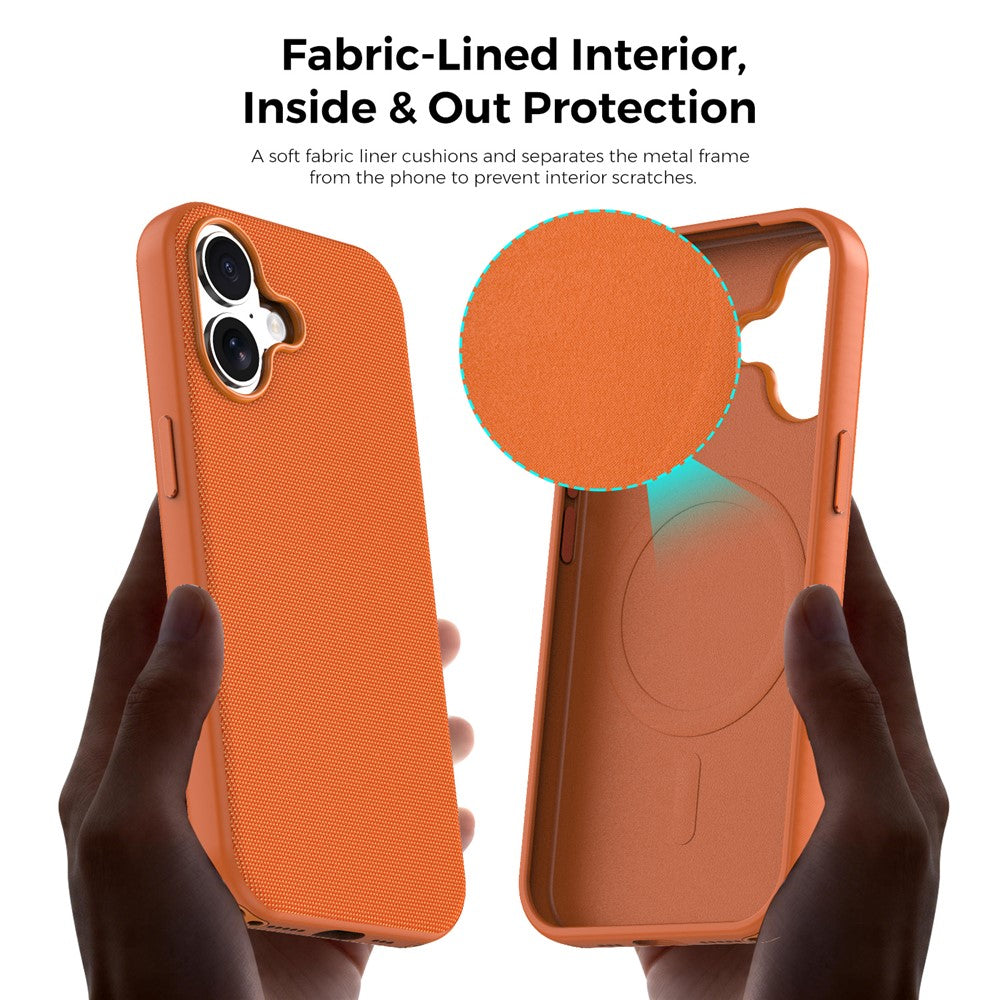 For iPhone 17 Magnetic Case Tech Fabric Coated TPU + PC Anti-Drop Phone Cover