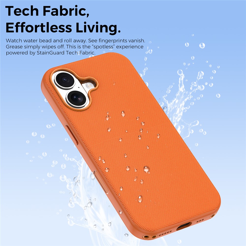 For iPhone 17 Magnetic Case Tech Fabric Coated TPU + PC Anti-Drop Phone Cover