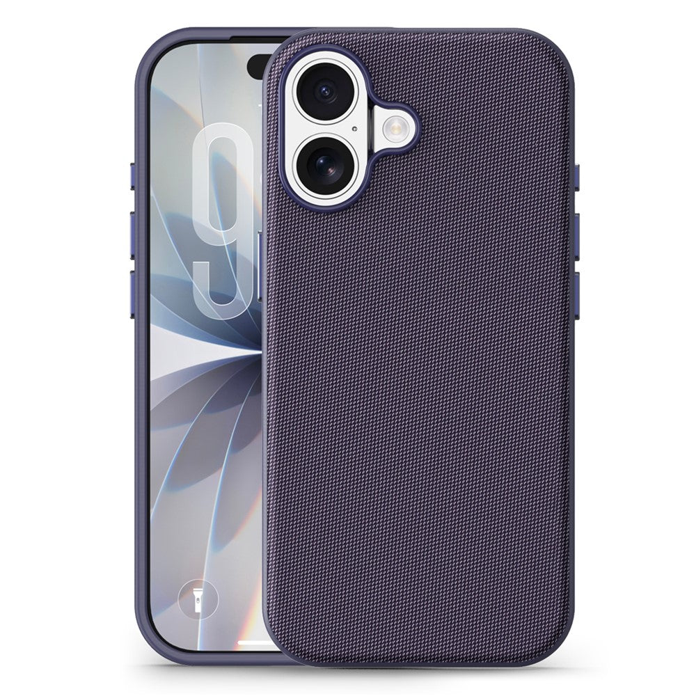 For iPhone 17 Magnetic Case Tech Fabric Coated TPU + PC Anti-Drop Phone Cover