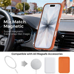 Til iPhone 17 Magnetisk Cover Fint Gitternet Tekstur Læderbelagt TPU PC Telefoncover med Metal Linseramme