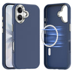 Til iPhone 17 Magnetisk Cover Fint Gitternet Tekstur Læderbelagt TPU PC Telefoncover med Metal Linseramme