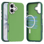 Til iPhone 17 Magnetisk Cover Fint Gitternet Tekstur Læderbelagt TPU PC Telefoncover med Metal Linseramme