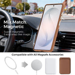 For Samsung Galaxy S26 Ultra Magnetic Case Fine Grid Texture Leather Coated TPU PC Phone Cover with Metal Lens Frame