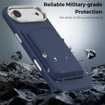 For iPhone Air Magnetic Case Fine Grid Texture Leather Back Phone Cover with Detachable Card Holder