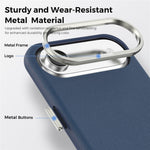 For iPhone Air Magnetic Case Fine Grid Texture Leather Back Phone Cover with Detachable Card Holder