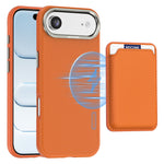 For iPhone Air Magnetic Case Fine Grid Texture Leather Back Phone Cover with Detachable Card Holder