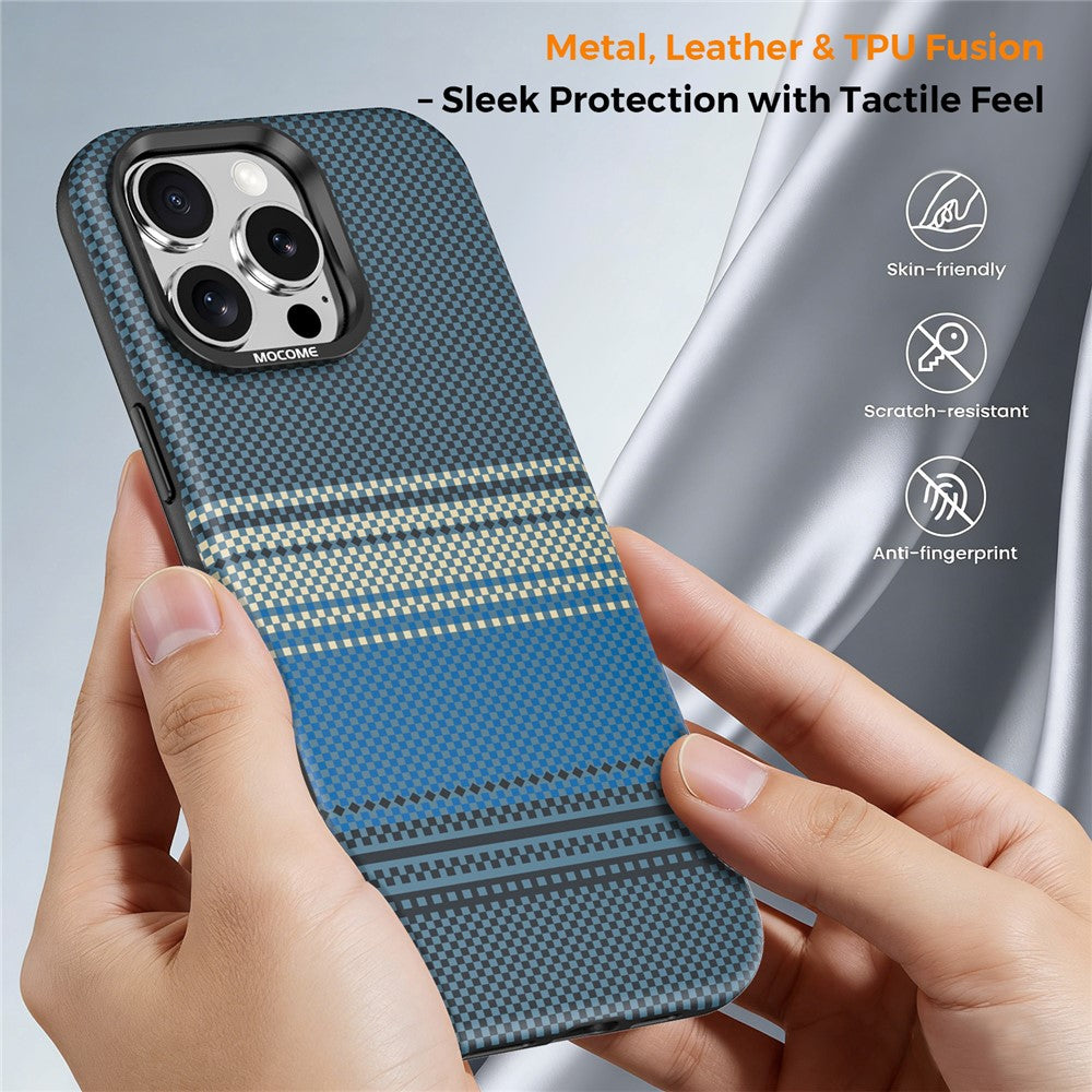 For iPhone 16 Pro Max Magnetic Case Gradient Rainbow Leather Coated TPU + PC Hybrid Shockproof Cover