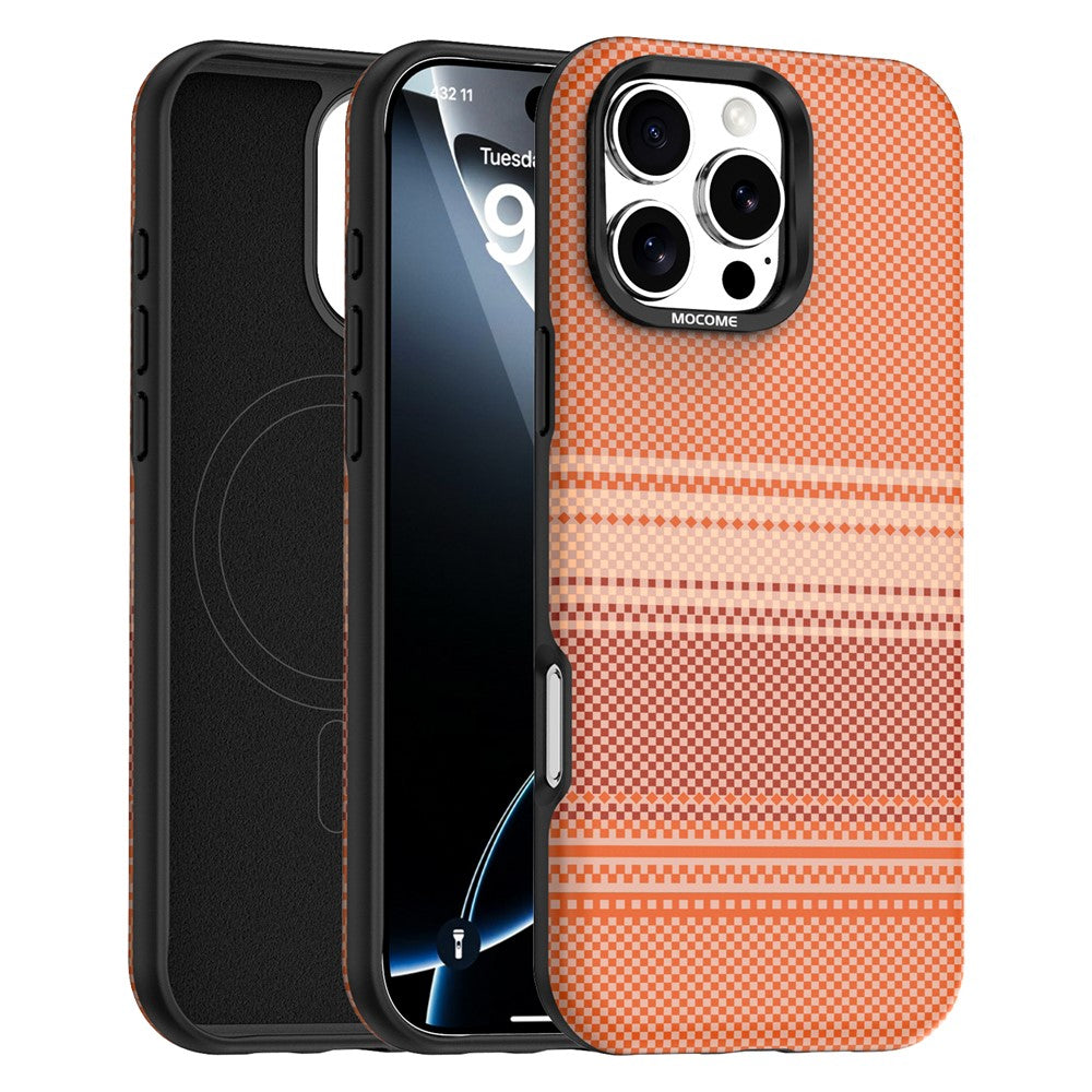 For iPhone 16 Pro Max Magnetic Case Gradient Rainbow Leather Coated TPU + PC Hybrid Shockproof Cover