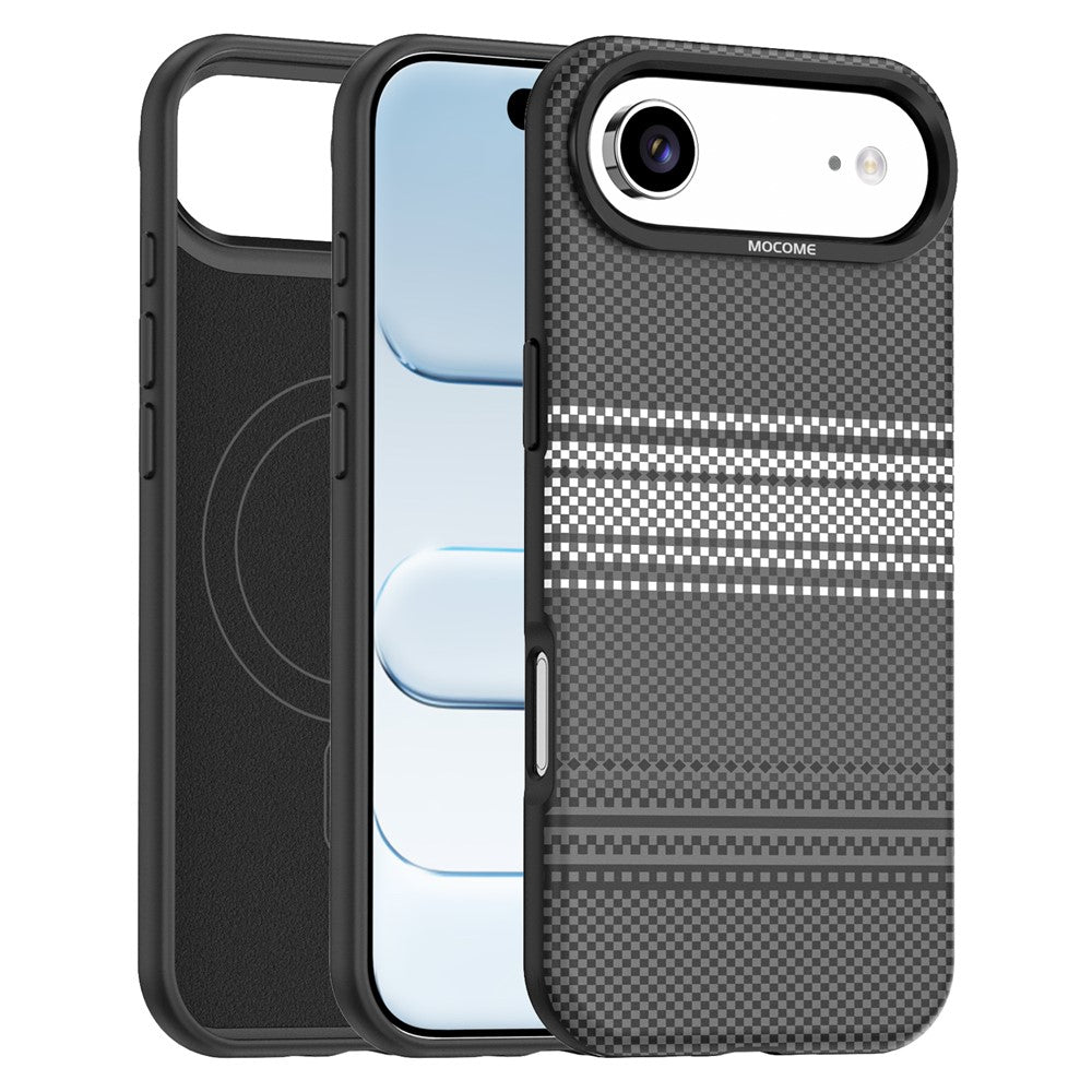 For iPhone Air Magnetic Case Gradient Rainbow Leather Coated TPU + PC Hybrid Shockproof Cover