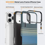 For iPhone 17 Pro Magnetic Case Gradient Rainbow Leather Coated TPU + PC Hybrid Shockproof Cover