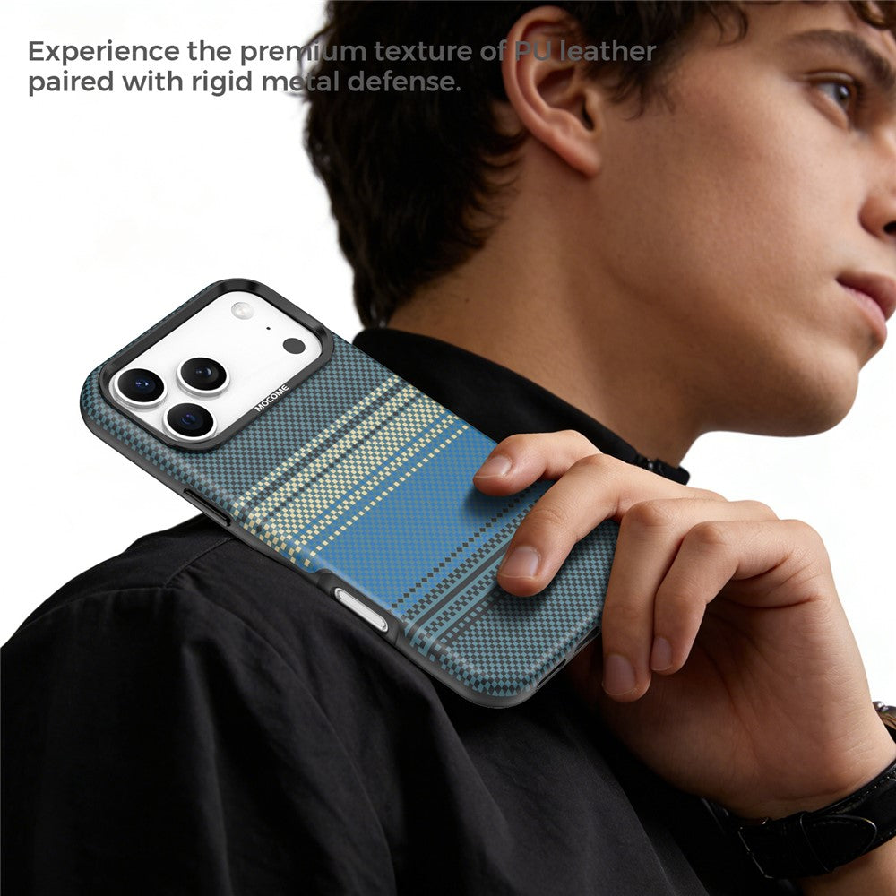 For iPhone 17 Pro Magnetic Case Gradient Rainbow Leather Coated TPU + PC Hybrid Shockproof Cover