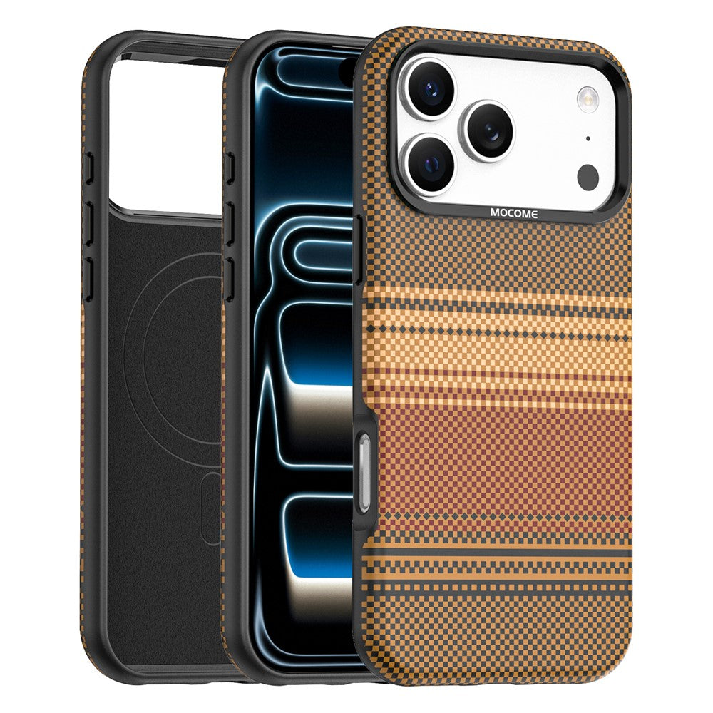 Til iPhone 17 Pro Max Magnetisk Etui Gradient Rainbow Læderbelagt TPU + PC Hybrid Stødsikkert Cover
