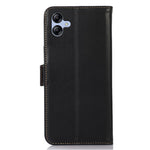 Samsung Galaxy A04e 4G / F04 4G / M04 4G Crazy Horse Textur RFID-blockerande mobilskal Äkta kohudskinn Stativ Magnetiskt Mobilmobilflip Plånboksfodral
