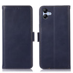 Samsung Galaxy A04e 4G / F04 4G / M04 4G Crazy Horse Textur RFID-blockerande mobilskal Äkta kohudskinn Stativ Magnetiskt Mobilmobilflip Plånboksfodral