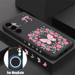 For Samsung Galaxy S26+ Magnetic Case UV Printing Butterfly Pattern Liquid Silicone Scratch Resistant Phone Cover
