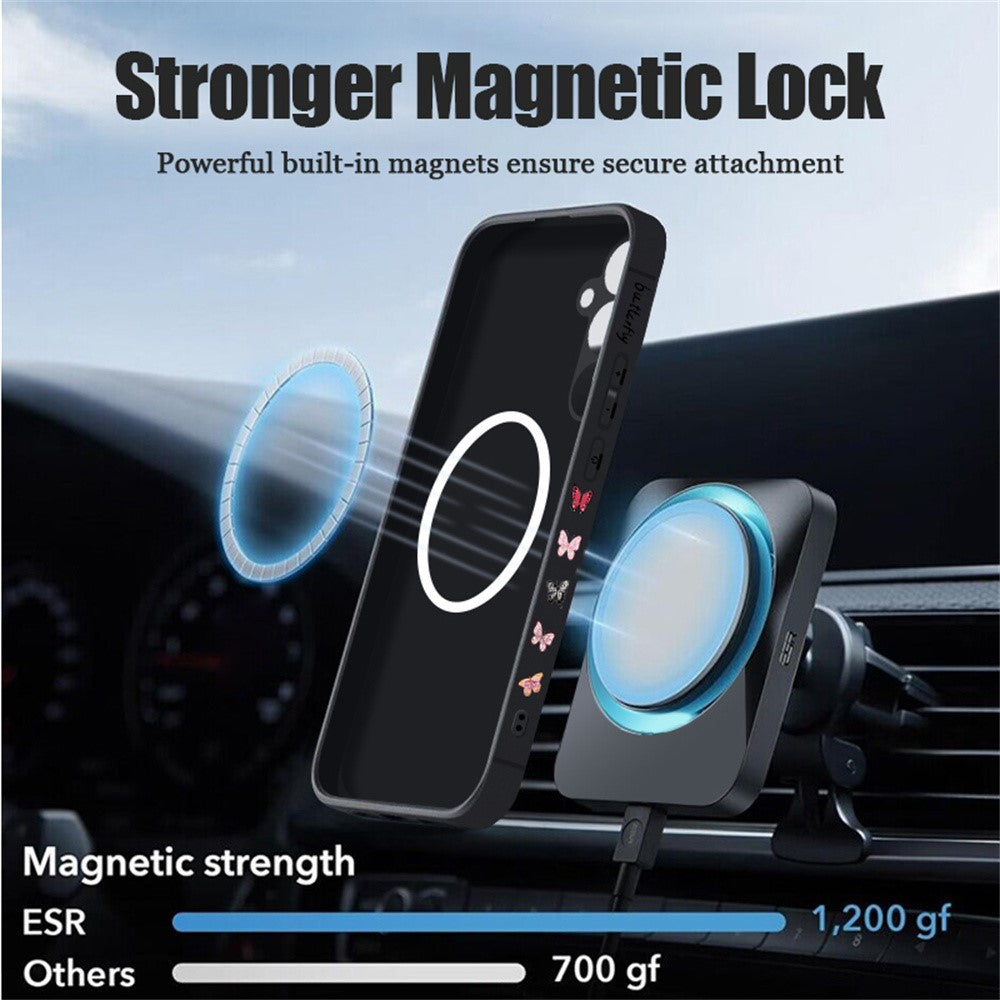 For Samsung Galaxy S26+ Magnetic Case UV Printing Butterfly Pattern Liquid Silicone Scratch Resistant Phone Cover