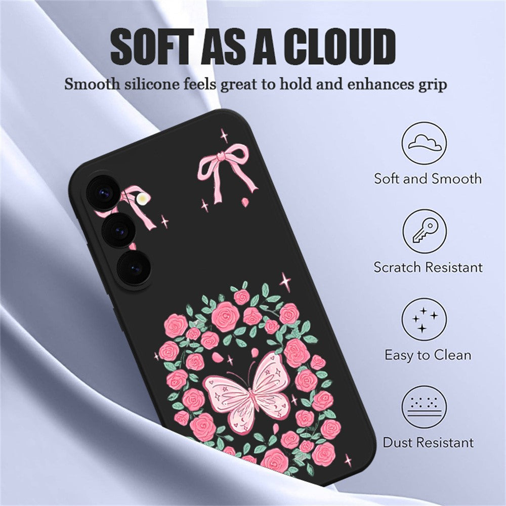 For Samsung Galaxy S26+ Magnetic Case UV Printing Butterfly Pattern Liquid Silicone Scratch Resistant Phone Cover
