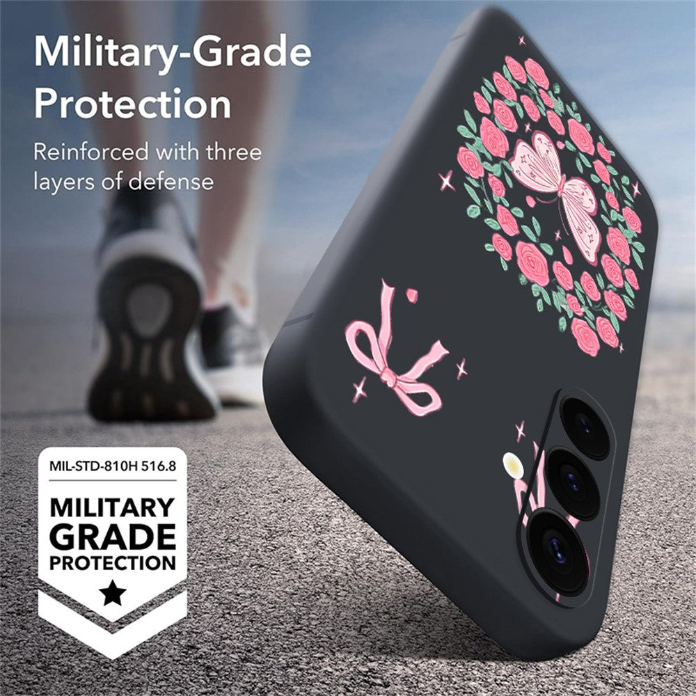 For Samsung Galaxy S26+ Magnetic Case UV Printing Butterfly Pattern Liquid Silicone Scratch Resistant Phone Cover