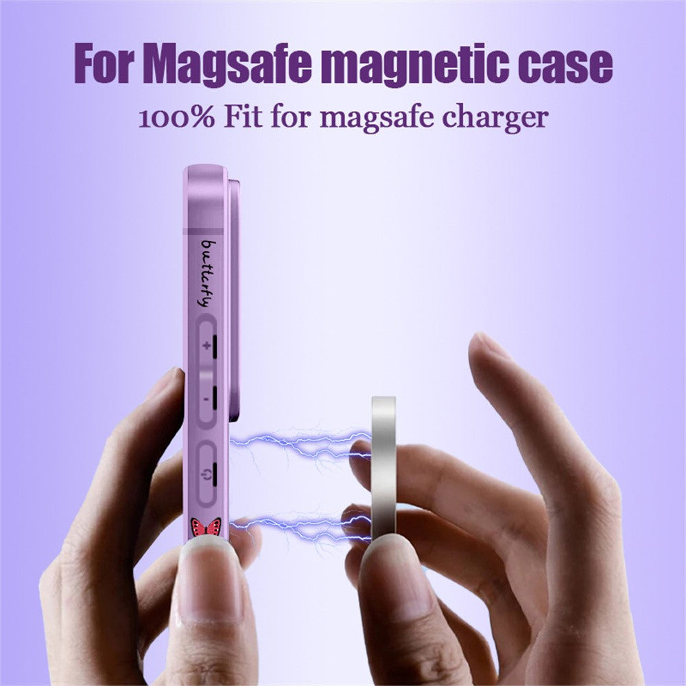 For Samsung Galaxy S26+ Magnetic Case UV Printing Butterfly Pattern Liquid Silicone Scratch Resistant Phone Cover