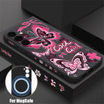 For Samsung Galaxy S26+ Magnetic Case UV Printing Butterfly Pattern Liquid Silicone Scratch Resistant Phone Cover