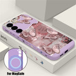 For Samsung Galaxy S26+ Magnetic Case UV Printing Butterfly Pattern Liquid Silicone Scratch Resistant Phone Cover