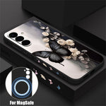 For Samsung Galaxy S26+ Magnetic Case UV Printing Butterfly Pattern Liquid Silicone Scratch Resistant Phone Cover