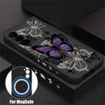 For Samsung Galaxy S26+ Magnetic Case UV Printing Butterfly Pattern Liquid Silicone Scratch Resistant Phone Cover