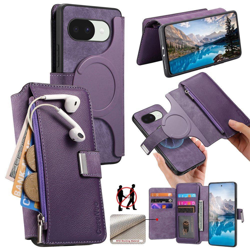 CASENEO MW-02 For Google Pixel 10a Case Detachable Magnetic Leather Flip Cover