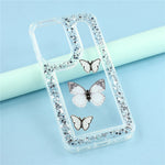For Samsung Galaxy S25 / S24 Case DIY Butterfly Glitter Epoxy Soft TPU Phone Back Cover