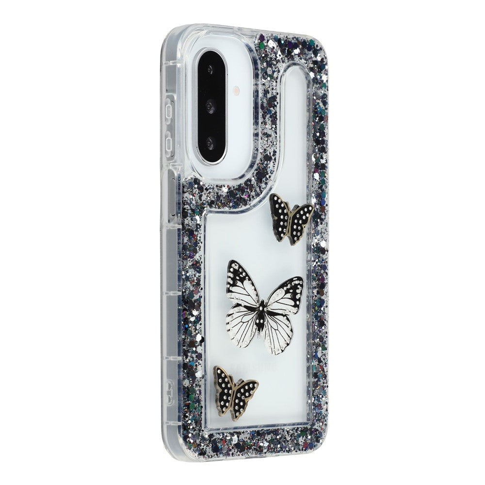 Til Samsung Galaxy S25+ / S24+ etui DIY sommerfugle glimmer epoxy blød TPU telefon bagcover