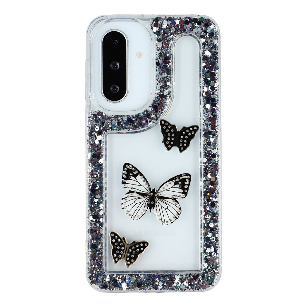 Til Samsung Galaxy S25+ / S24+ etui DIY sommerfugle glimmer epoxy blød TPU telefon bagcover